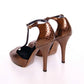 Dolce & Gabbana Elegant Bronze Ankle Strap Heels