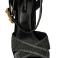 Dolce & Gabbana Chic Gray Ankle Strap Heels with Gold Accents