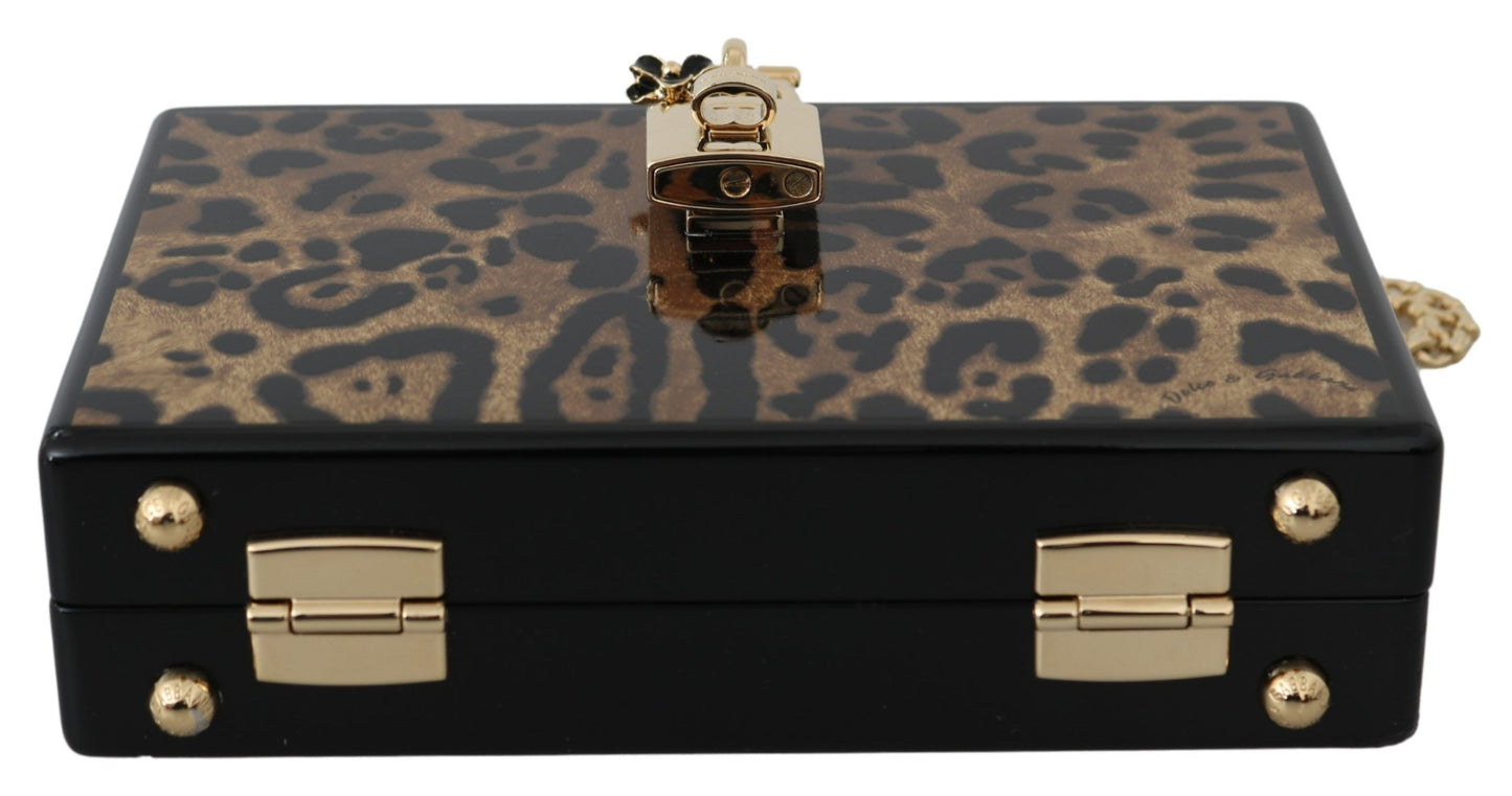 Dolce & Gabbana Elegant Leopard Box Shoulder Bag