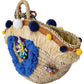 Dolce & Gabbana Multicolor Straw & Leather Hand Tote