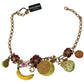 Dolce & Gabbana Crystal Embellished Floral Charm Necklace