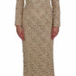 Dolce & Gabbana Beige Floral Lace Long Sleeve Maxi Dress