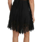 Dolce & Gabbana Elegant Black Silk Floral Lace Chemise Dress