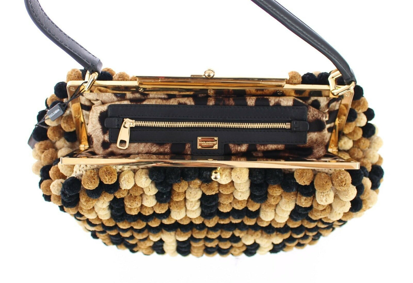 Dolce & Gabbana Elegant Beaded Viscose Frame Bag