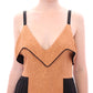 FILOS Silk Bronze & Black Sleeveless Sheath Dress