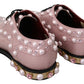 Dolce & Gabbana Elegant Pink Crystal-Embellished Lace-Up Flats