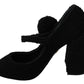 Dolce & Gabbana Chic Black Wool-Knitted Mary Janes Pumps