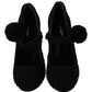 Dolce & Gabbana Chic Black Wool-Knitted Mary Janes Pumps