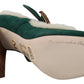 Dolce & Gabbana Chic Green Suede Mary Janes with Shearling Trim