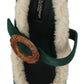 Dolce & Gabbana Chic Green Suede Mary Janes with Shearling Trim