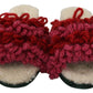 Dolce & Gabbana Chic Red Suede Slippers with Shearling Lining