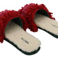 Dolce & Gabbana Chic Red Suede Slippers with Shearling Lining