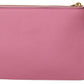 Moschino Elegant Light Pink Leather Clutch Bag