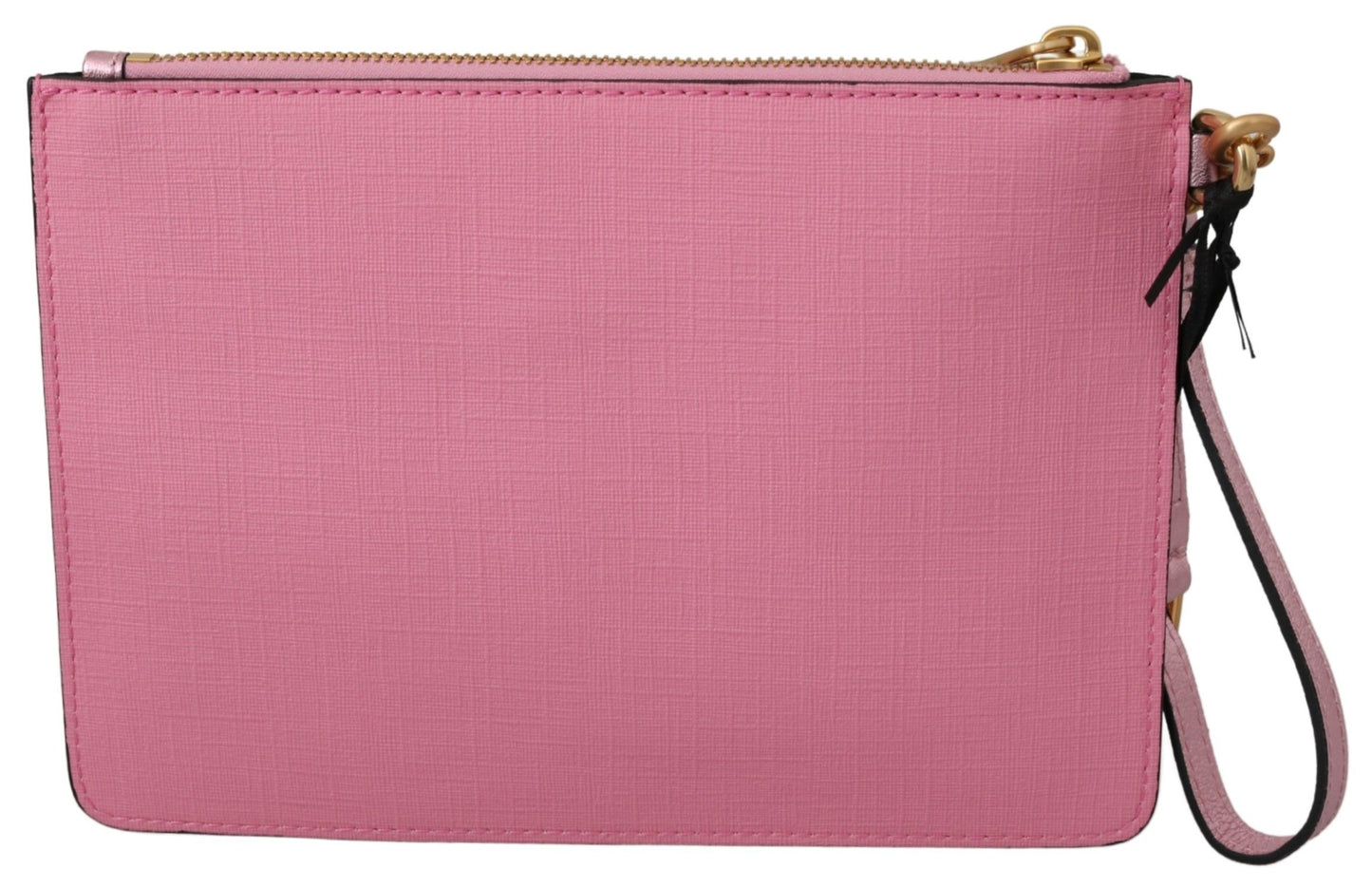 Moschino Elegant Light Pink Leather Clutch Bag