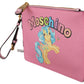 Moschino Elegant Light Pink Leather Clutch Bag