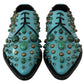 Dolce & Gabbana Elegant Blue Crystal-Embellished Flats