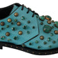 Dolce & Gabbana Elegant Blue Crystal-Embellished Flats