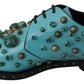 Dolce & Gabbana Elegant Blue Crystal-Embellished Flats