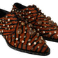 Dolce & Gabbana Tiger Pattern Crystal Embellished Flats