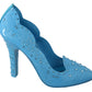 Dolce & Gabbana Crystal Embellished Blue Cinderella Pumps