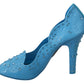 Dolce & Gabbana Crystal Embellished Blue Cinderella Pumps