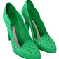 Dolce & Gabbana Enchanting Crystal Cinderella Pumps in Lush Green