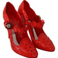 Dolce & Gabbana Chic Red Crystal Cinderella Pumps