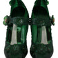 Dolce & Gabbana Emerald Elegance Crystal Cinderella Pumps