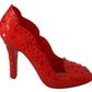 Dolce & Gabbana Red Crystal Cinderella Pumps