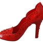 Dolce & Gabbana Red Crystal Cinderella Pumps