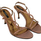 Dolce & Gabbana Chic Ankle Strap Sandals in Pink and Brown