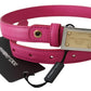 Dolce & Gabbana Elegant Pink Leather Belt with Gold Buckle