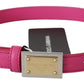 Dolce & Gabbana Elegant Pink Leather Belt with Gold Buckle