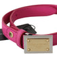 Dolce & Gabbana Elegant Pink Leather Belt with Gold Buckle