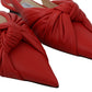 Jimmy Choo Chic Red Pointed Toe Leather Flats