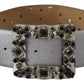 Dolce & Gabbana Stunning Silver Leather Crystal-Studded Belt