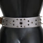 Dolce & Gabbana Stunning Silver Leather Crystal-Studded Belt