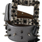 Dolce & Gabbana Stunning Silver Leather Crystal-Studded Belt