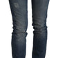 Ermanno Scervino Chic Mid Waist Skinny Denim in Blue Washed