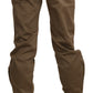 Ermanno Scervino Chic Brown Mid Waist Straight Trousers