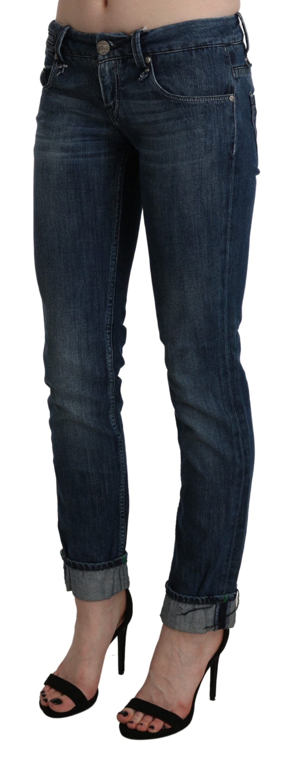 Acht Chic Blue Washed Skinny Denim Elegance