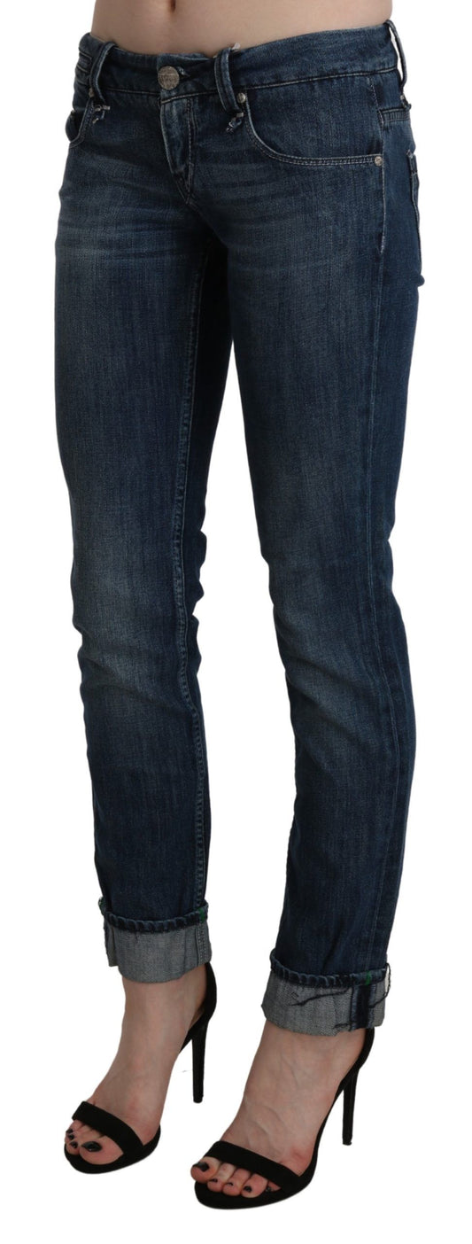 Acht Chic Blue Washed Skinny Denim Elegance