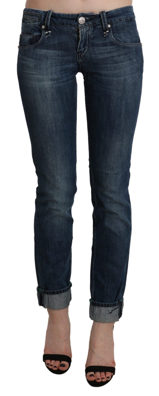 Acht Chic Blue Washed Skinny Denim Elegance