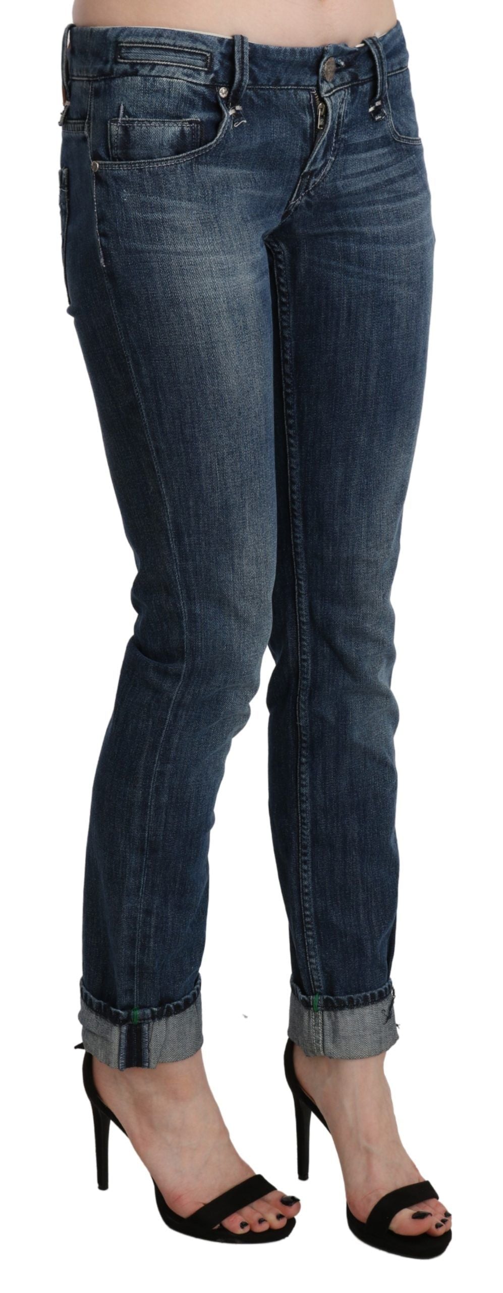 Acht Chic Blue Washed Skinny Denim Elegance