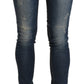 Acht Chic Blue Washed Skinny Cropped Jeans