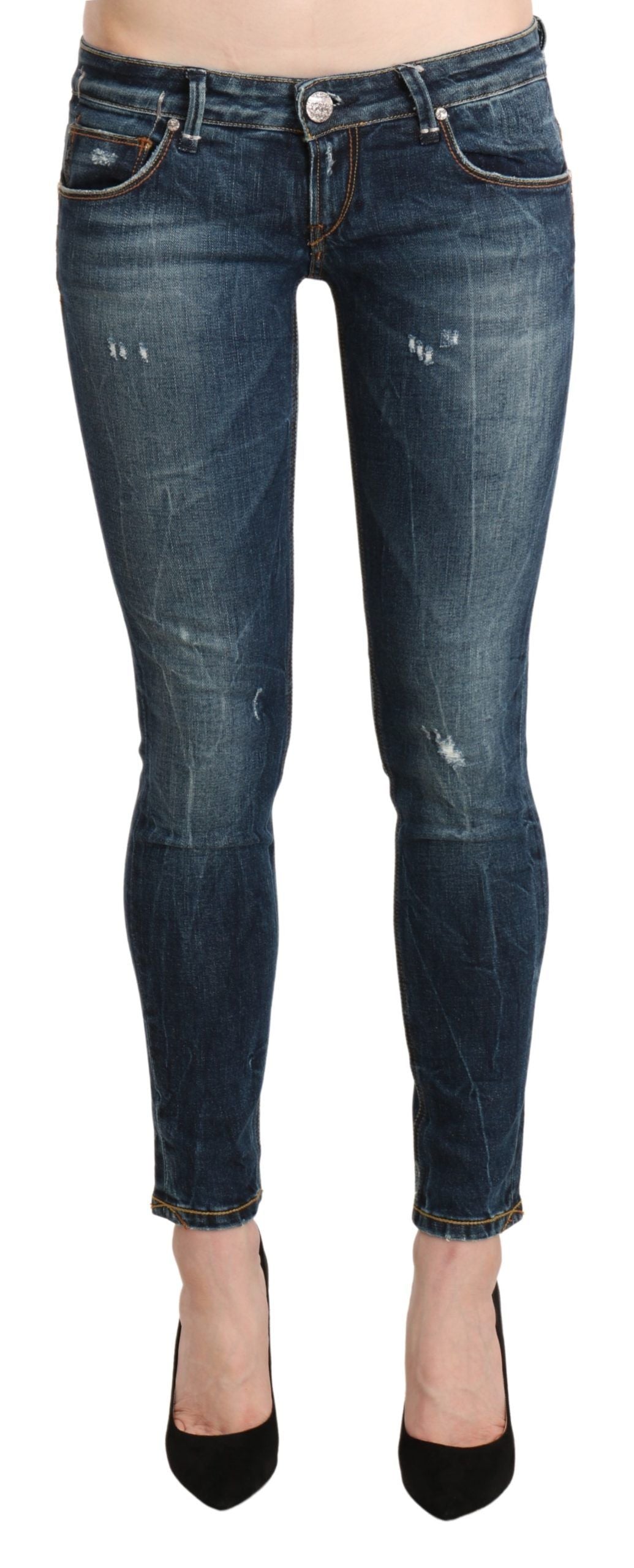 Acht Chic Blue Washed Skinny Denim Delight