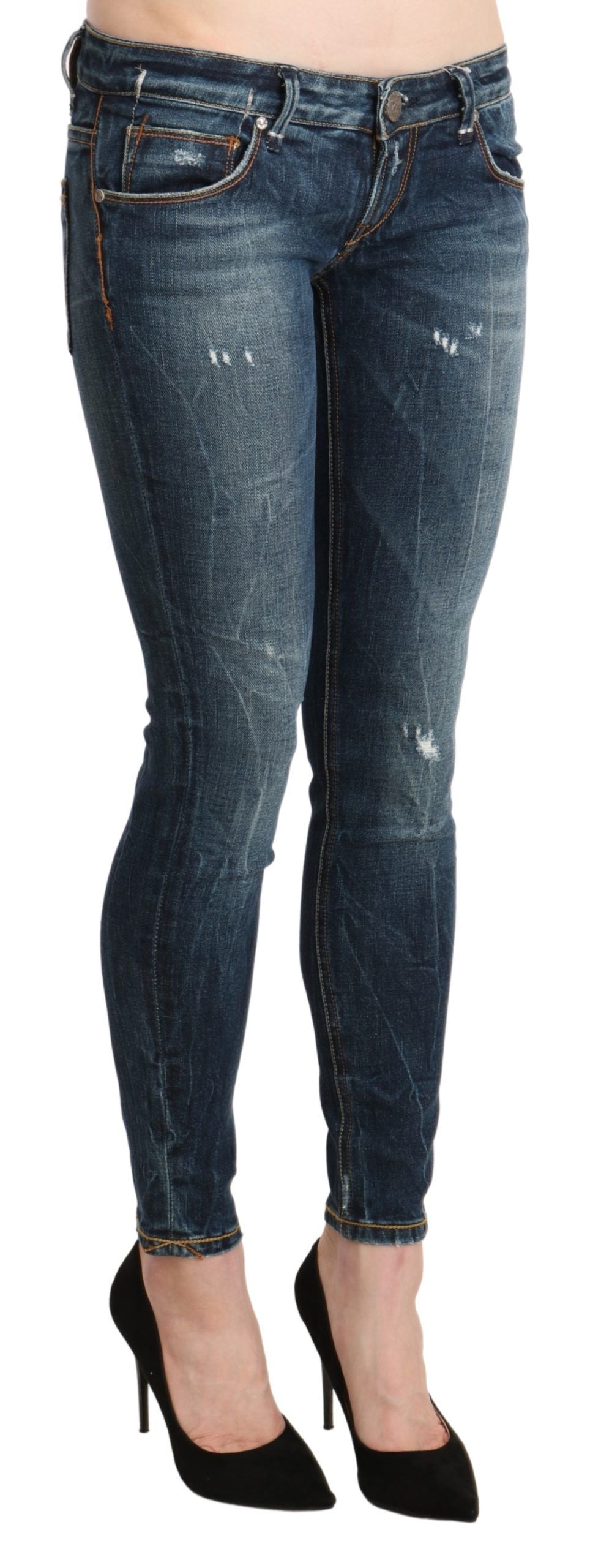 Acht Chic Blue Washed Skinny Denim Delight