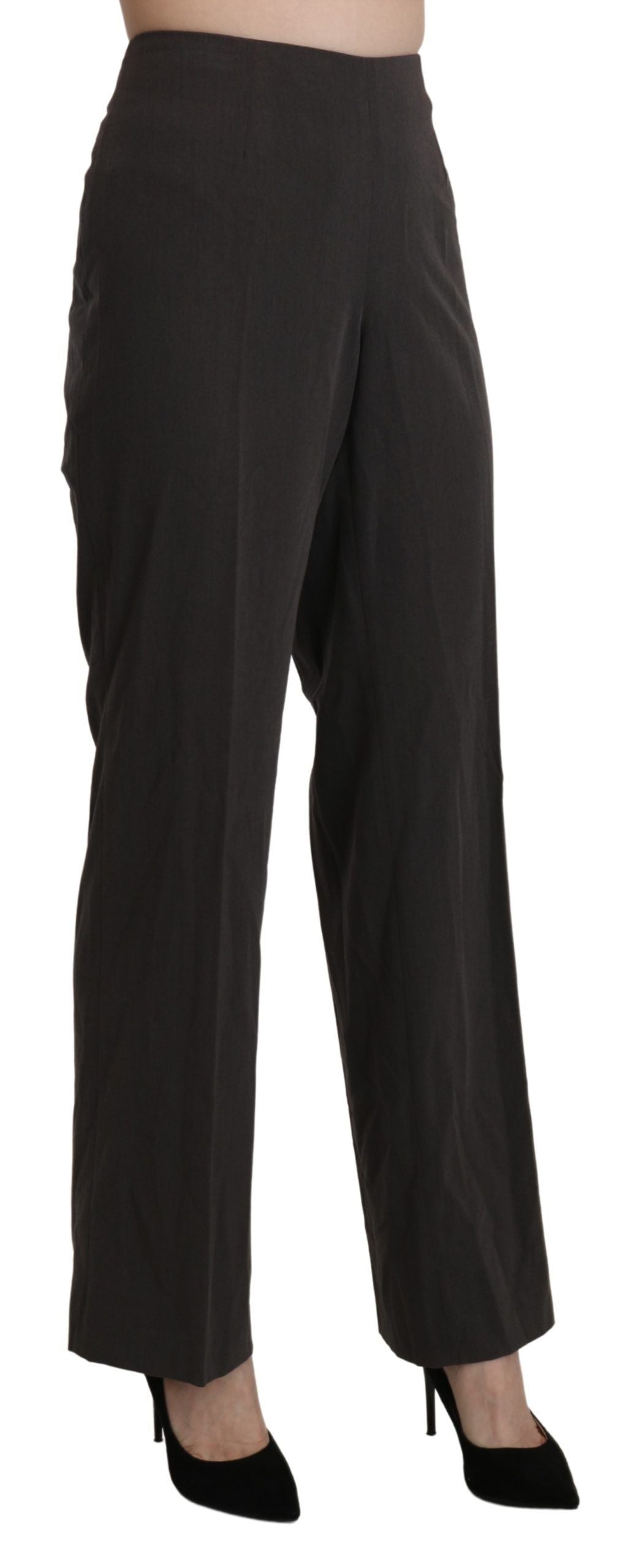 BENCIVENGA Elevated Gray High-Waist Straight Pants