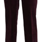 BENCIVENGA Elegant High Waist Straight Purple Pants