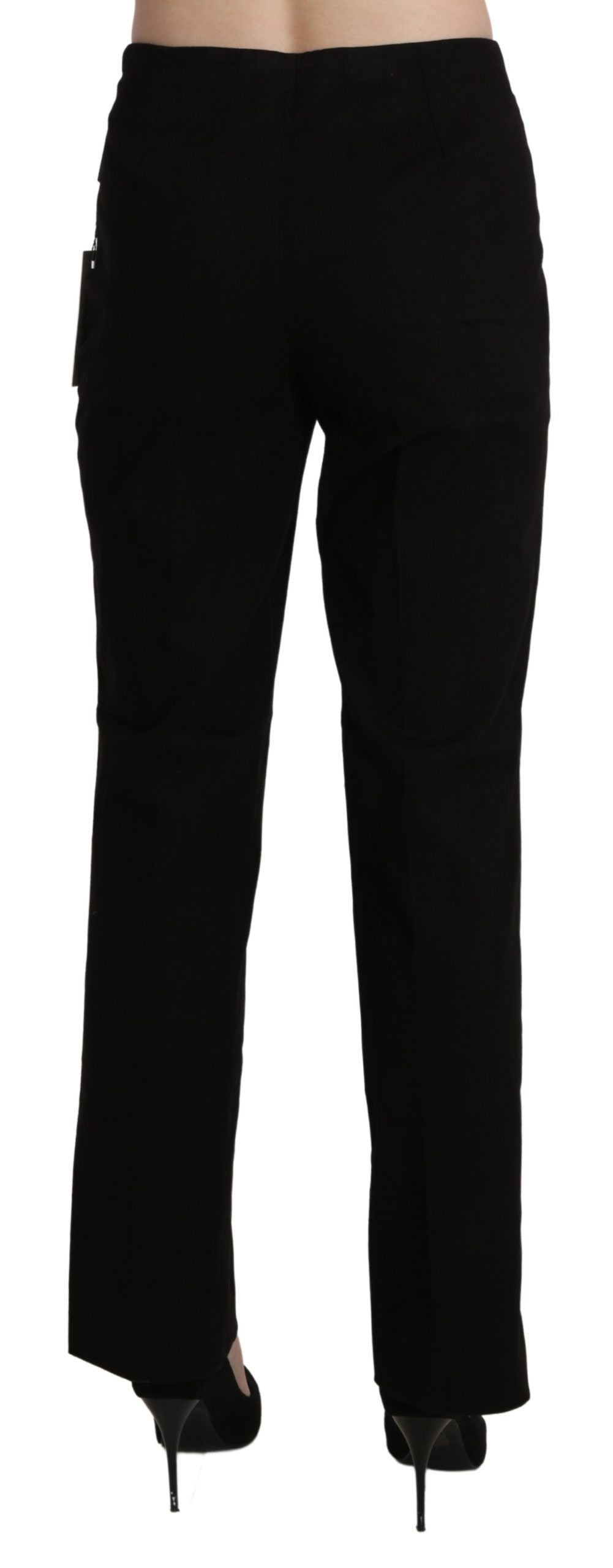 BENCIVENGA Elegant High Waist Straight Black Pants